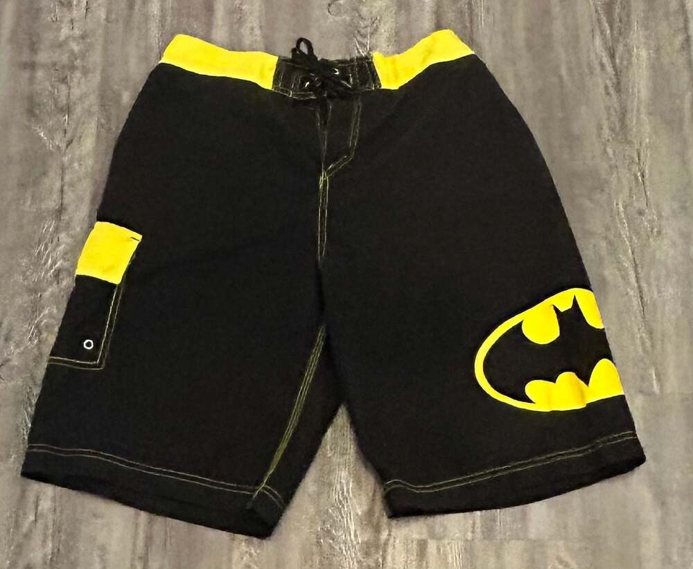 DC Comics Batman Black and Yellow Logo Board Swim Shorts